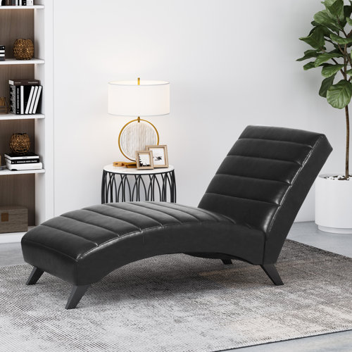 Orren Ellis Hornstein Faux Leather Armless Chaise Lounge & Reviews Wayfair